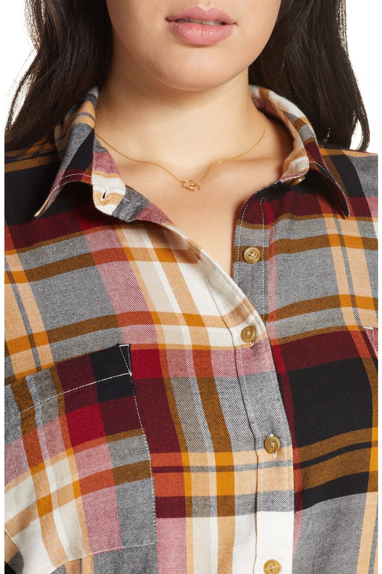Plaid Boyfriend Shirt, Alternate, color, BLACK SOPHIE PLAID
