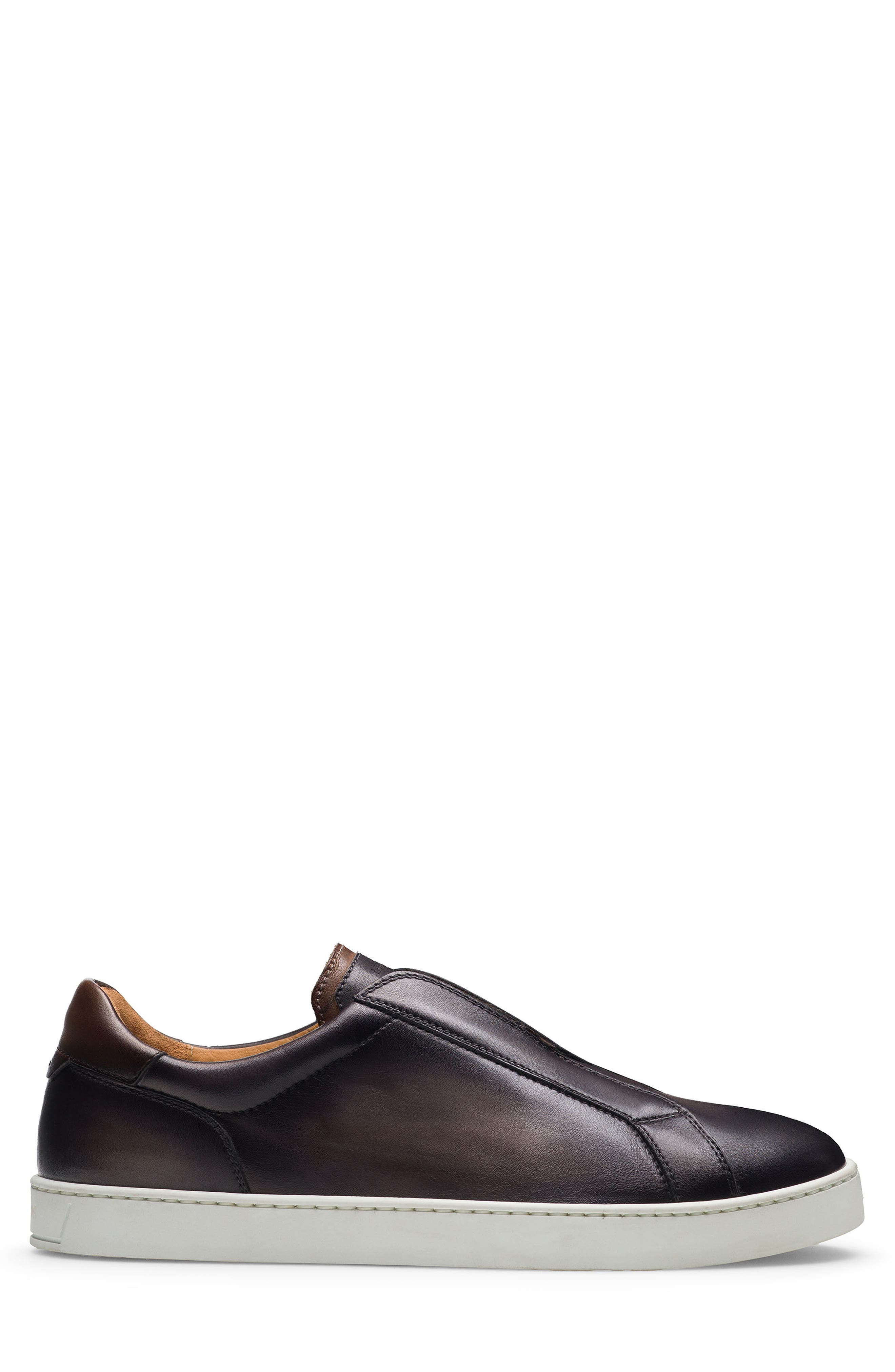 Costa Water Resistant Slip-On Leather Sneaker, Alternate, color, GREY / BROWN
