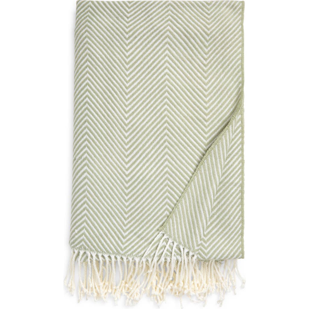 Next Herringbone Throw Blanket In Sage Green