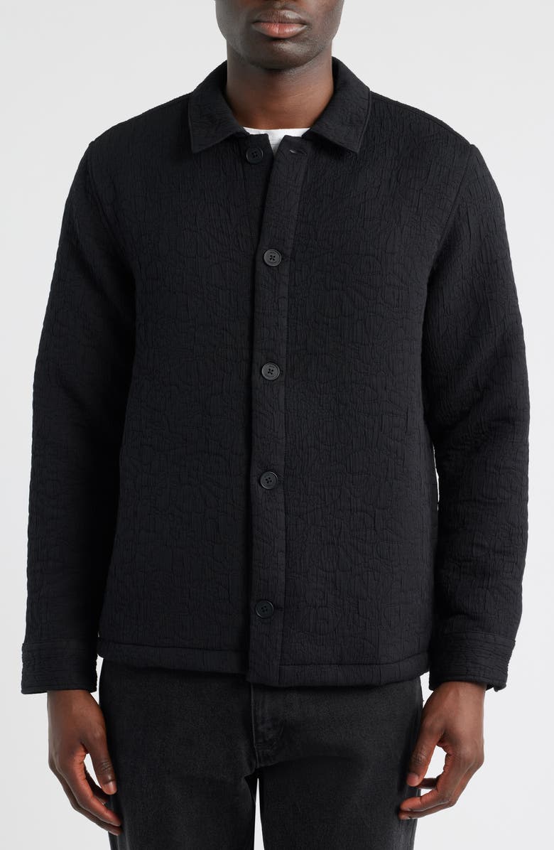 Wax London Rockley Quilted Overshirt, Alternate, color, Black