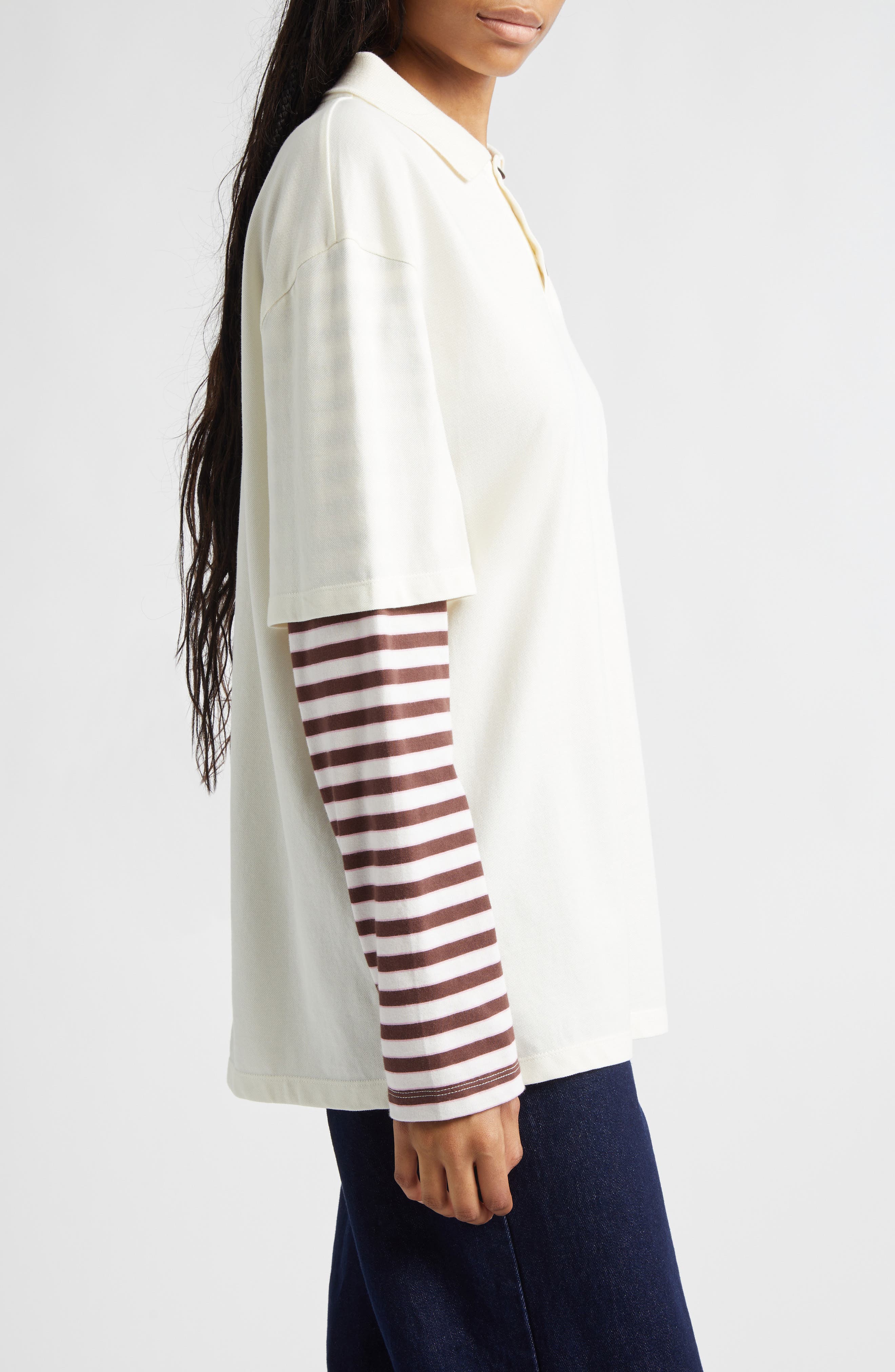 Dew Oversize Layered Look Polo (Women) | Nordstrom