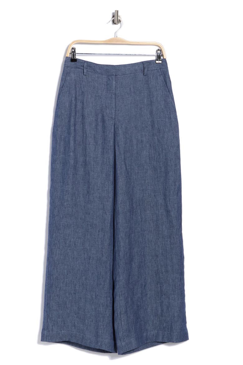 Dylan High Waist Wide Leg Hemp Jeans, Main, color, MEDIUM INDIGO