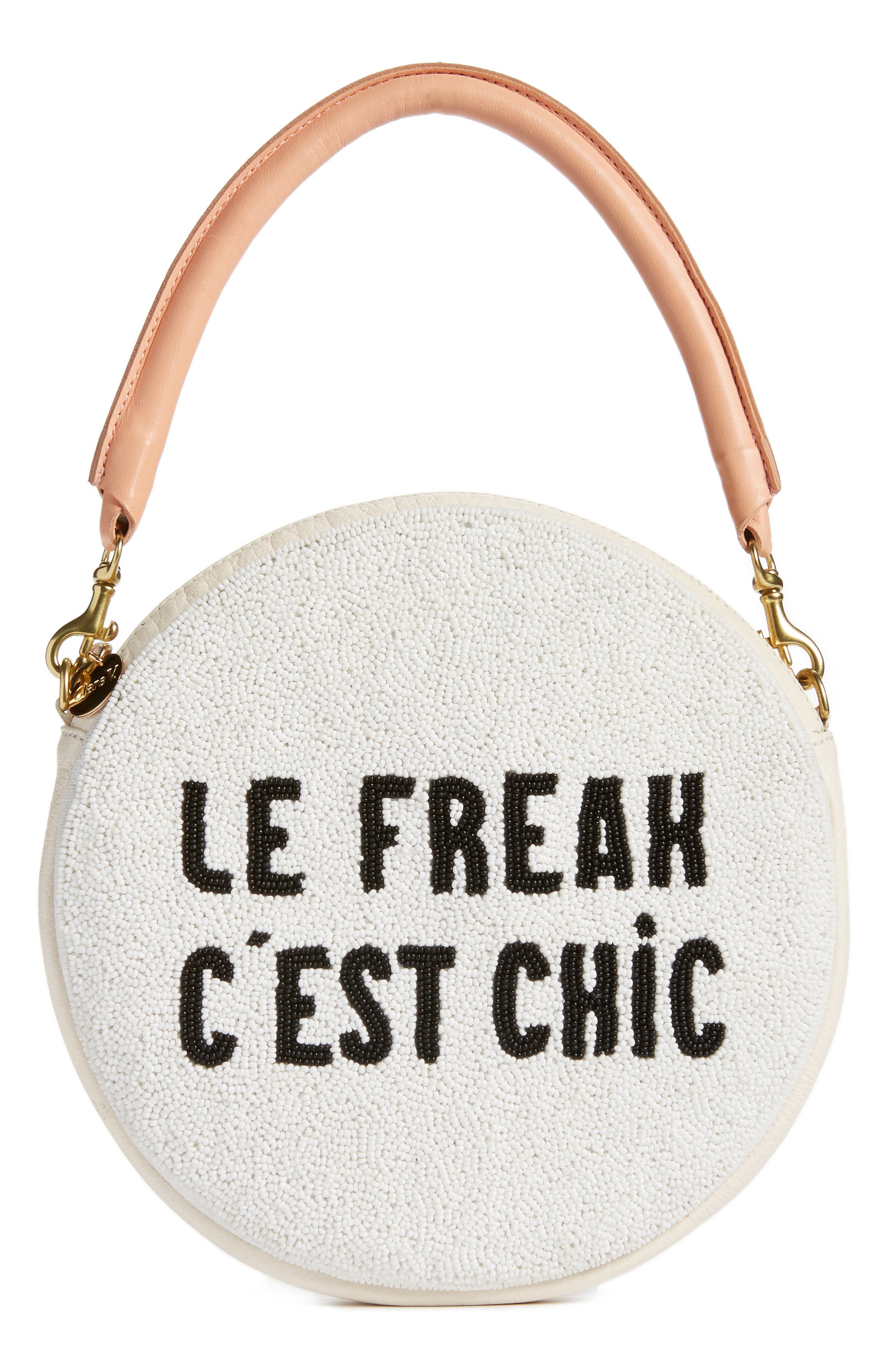 Clare V. Le Freak Beaded Circle Clutch, Main, color, 