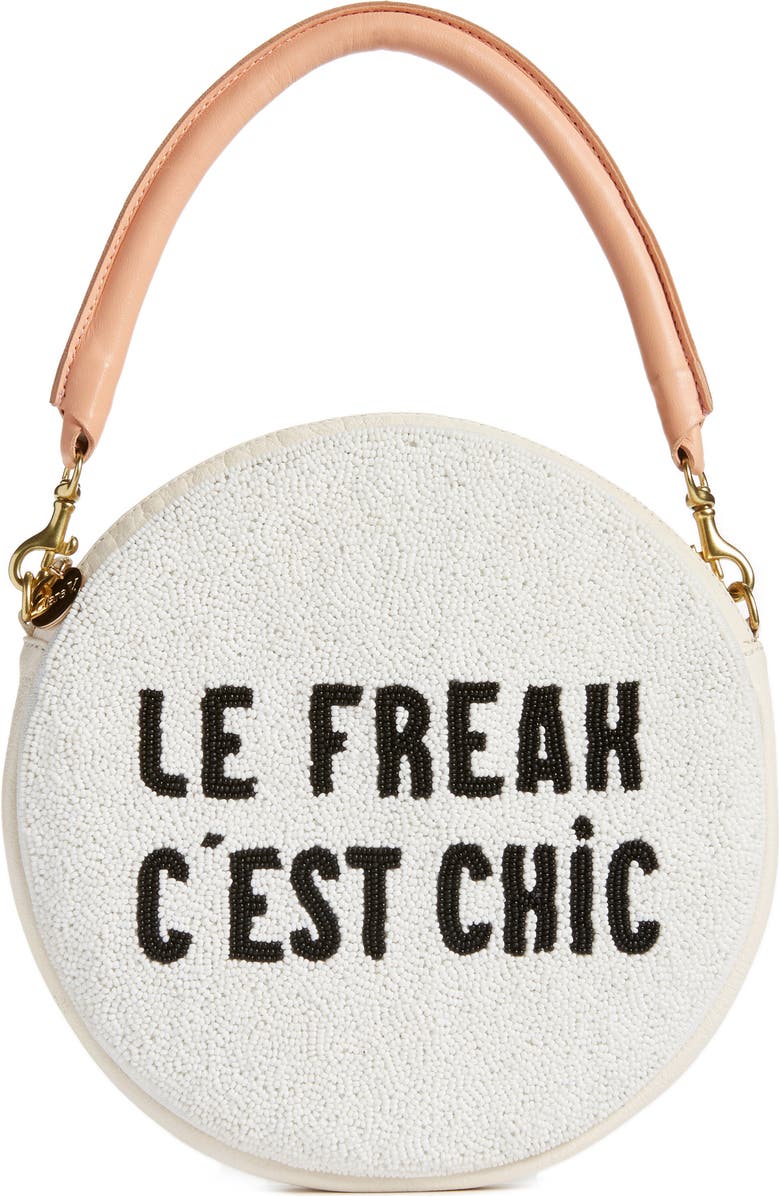 Clare V. Le Freak Beaded Circle Clutch, Main, color,
