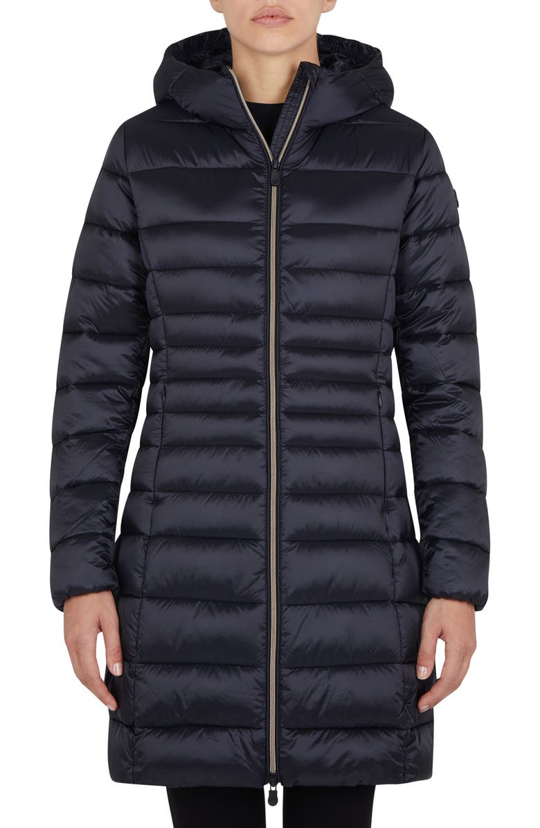 Save The Duck Iris Water Resistant Hooded Coat, Main, color,