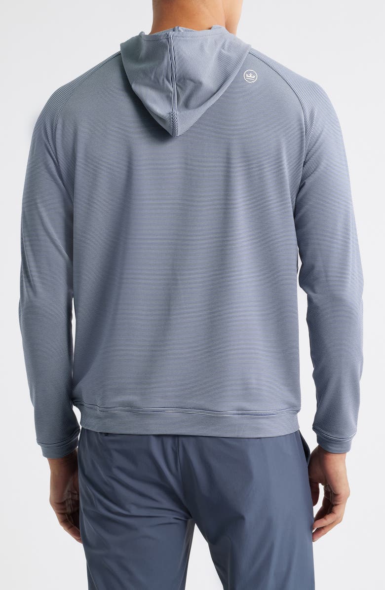 Peter Millar Pine Sugar Stripe Performance Hoodie, Alternate, color, Navy