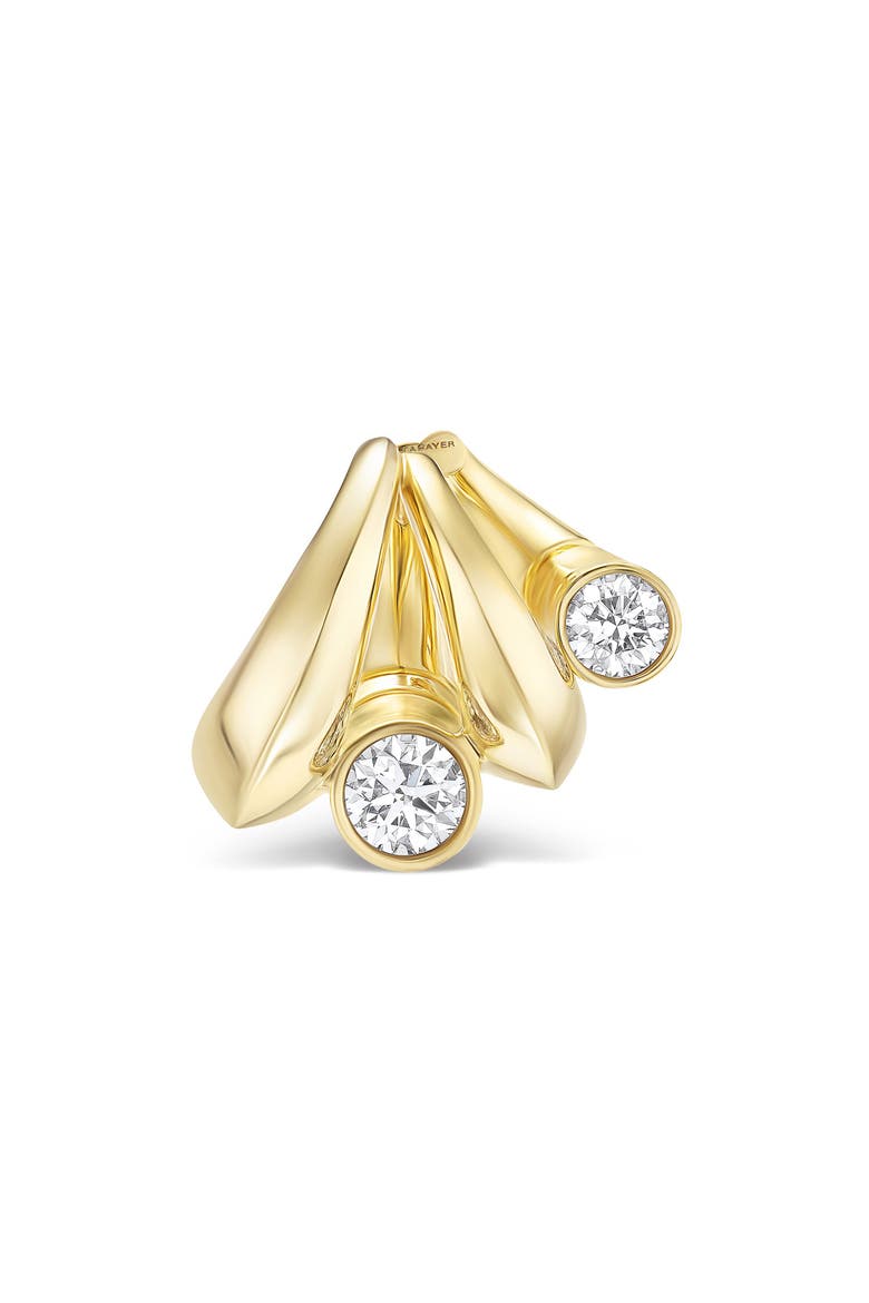 Oera Edition 3 Diamond Cluster Hoop Earrings, Alternate, color, YELLOW GOLD