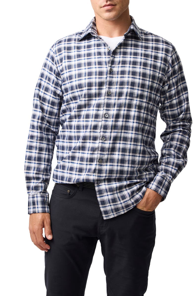 Rodd & Gunn Ridgelands Plaid Cotton & Linen Button-Up Shirt, Main, color,