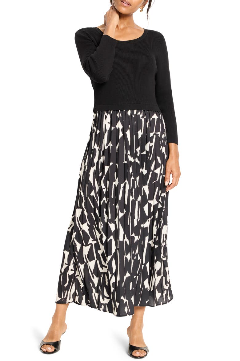 Onyx Print Long Sleeve Maxi Dress, Main, color, BLACK MULTI
