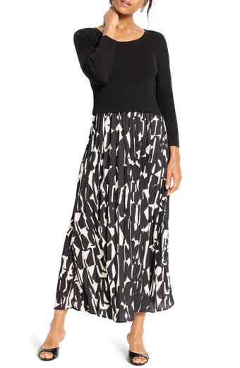 NIC+ZOE Onyx Print Long Sleeve Maxi Dress