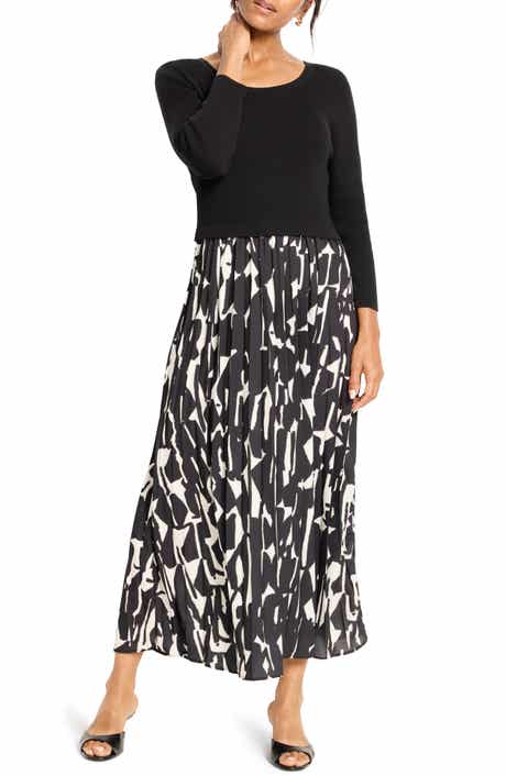 NIC+ZOE Onyx Print Long Sleeve Maxi Dress