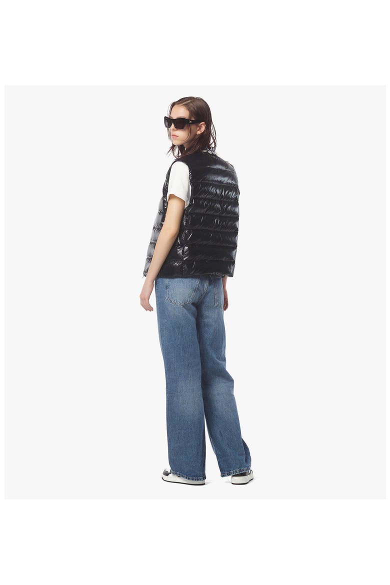 Packable Down Vest in ECONYL®, Alternate, color, Black
