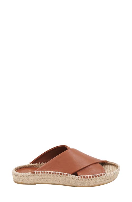 Andre Assous Estelle Espadrille Platform Slide Sandal In Cognac