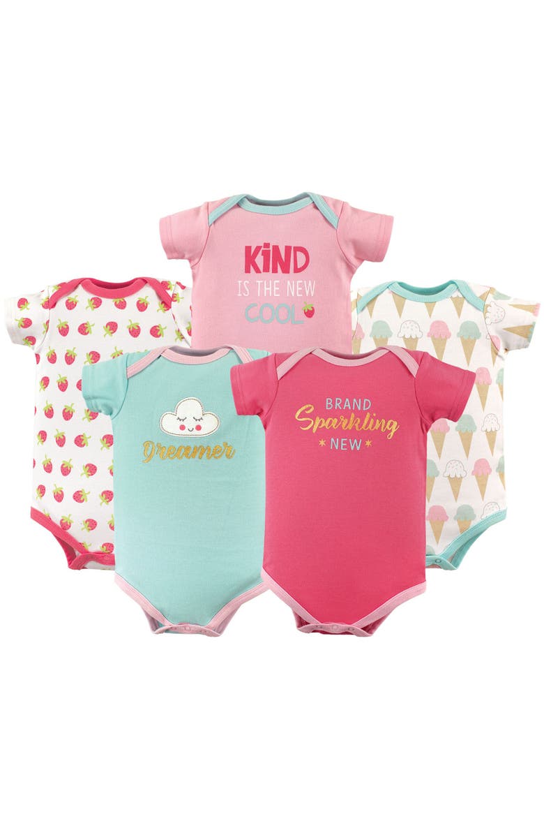 Luvable Friends 5Pk of Essential Baby Bodysuits, Main, color, Dreamer