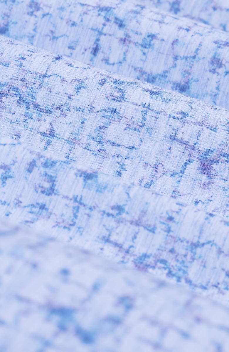 Bugatchi Miles OoohCotton<sup>®</sup> Abstract Print Short Sleeve Button-Up Shirt, Alternate, color, Iris