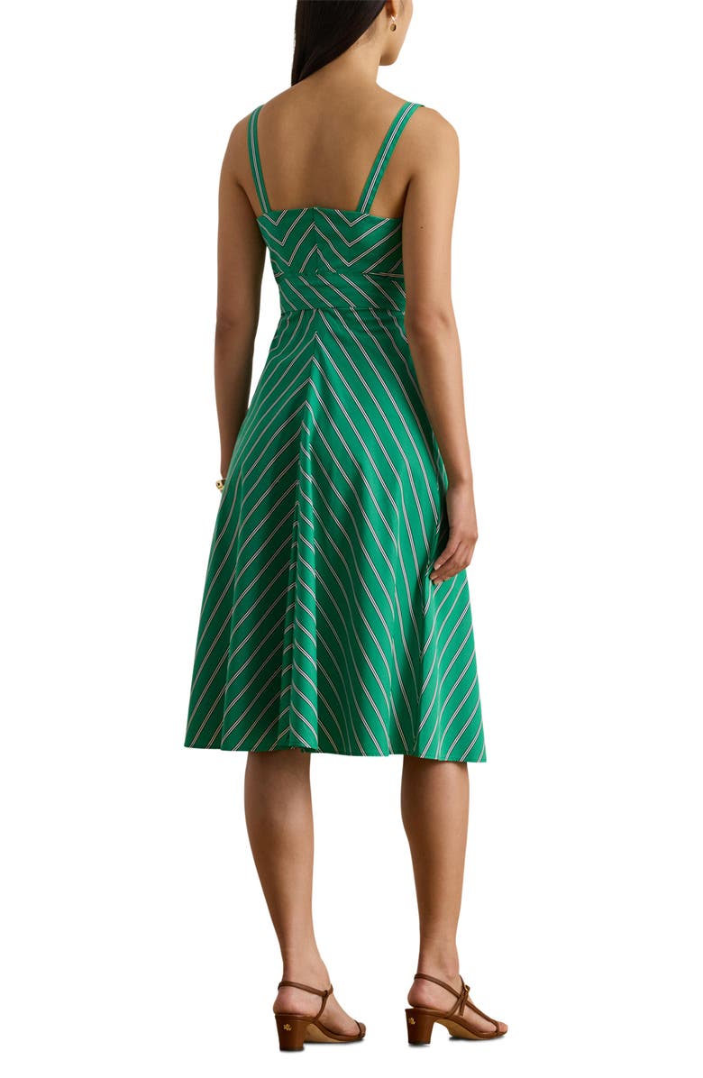 Lauren Ralph Lauren Stripe Cotton Broadcloth Dress, Alternate, color, Green/ White