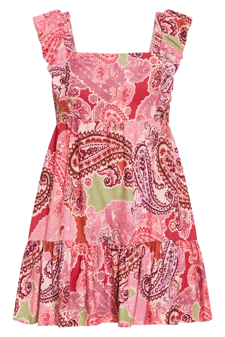 Flirty Tie Back Ruffle Minidress, Alternate, color, SWEET THING
