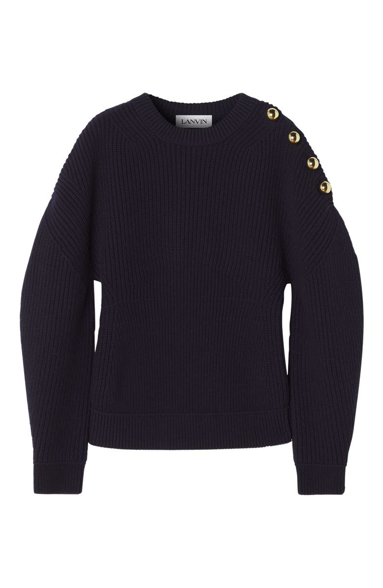 Lanvin Wool Ribbed Sweater, Alternate, color, 