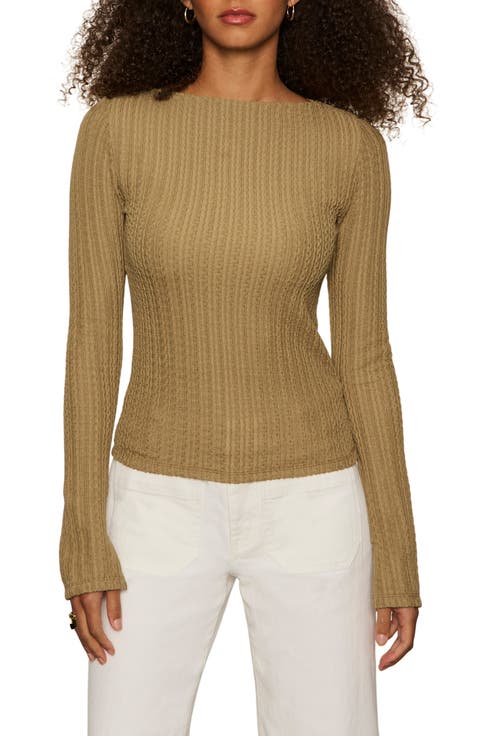 Boat Neck Rib Top (Regular & Petite)