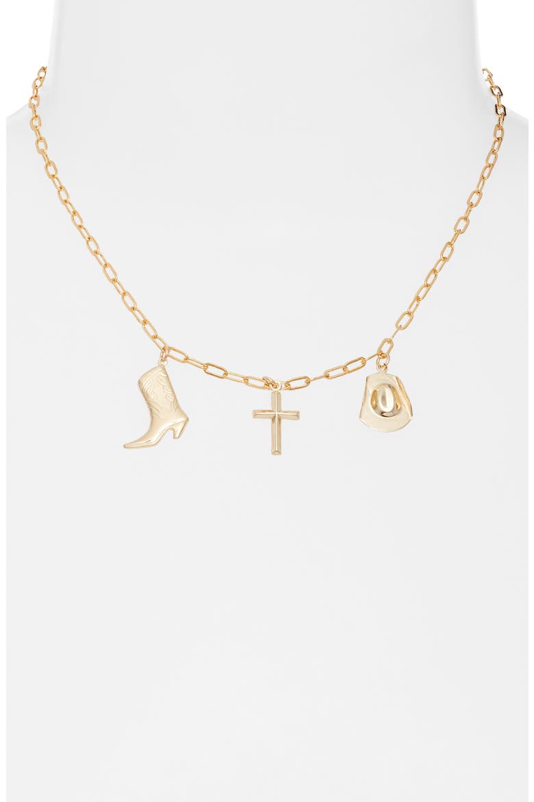 Rodeo Charm Necklace, Alternate, color, GOLD FILL