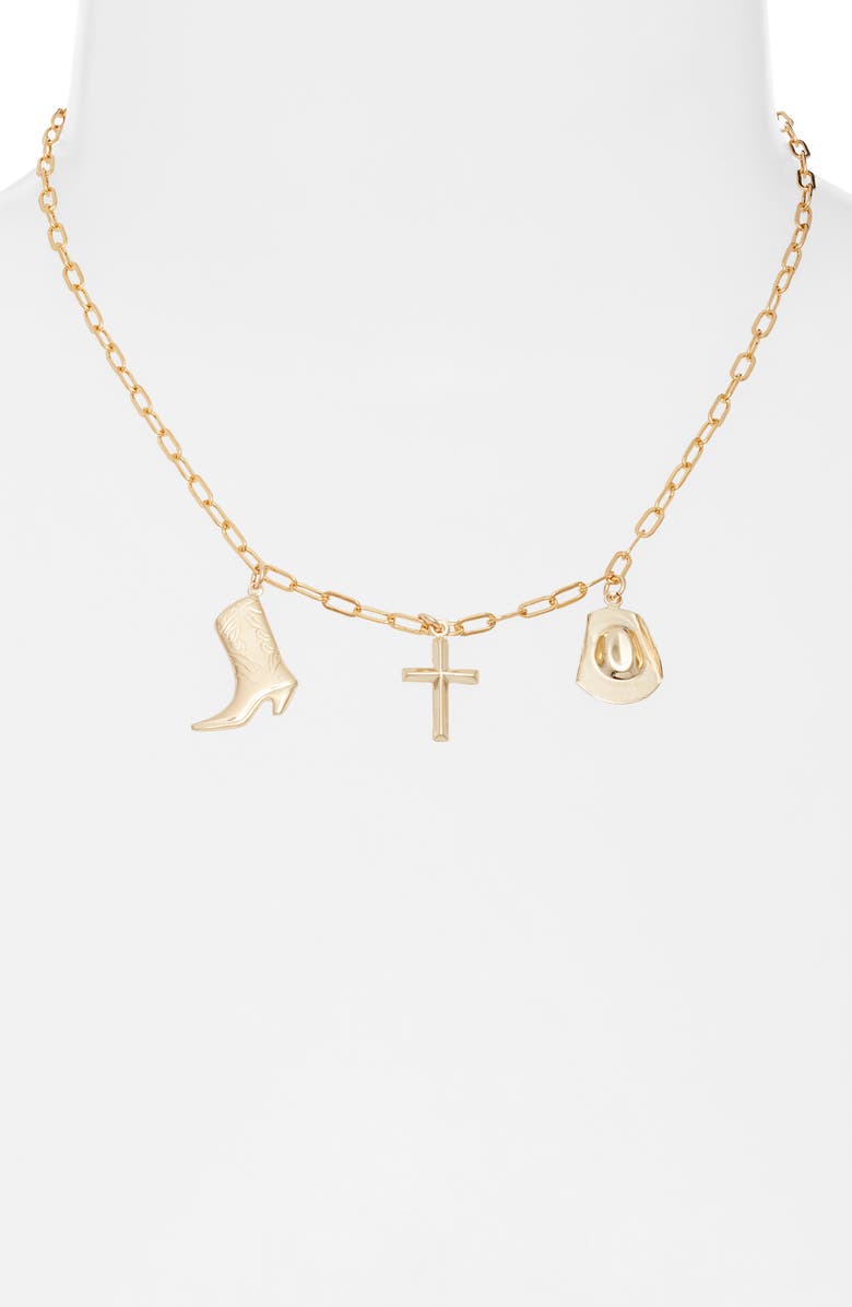 Nashelle Rodeo Charm Necklace, Alternate, color, Gold Fill