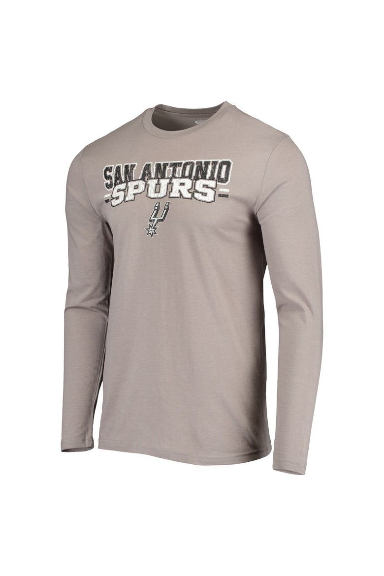 Men's Concepts Sport Gray/Black San Antonio Spurs Long Sleeve T-Shirt & Pants Sleep Set, Alternate, color, Gray