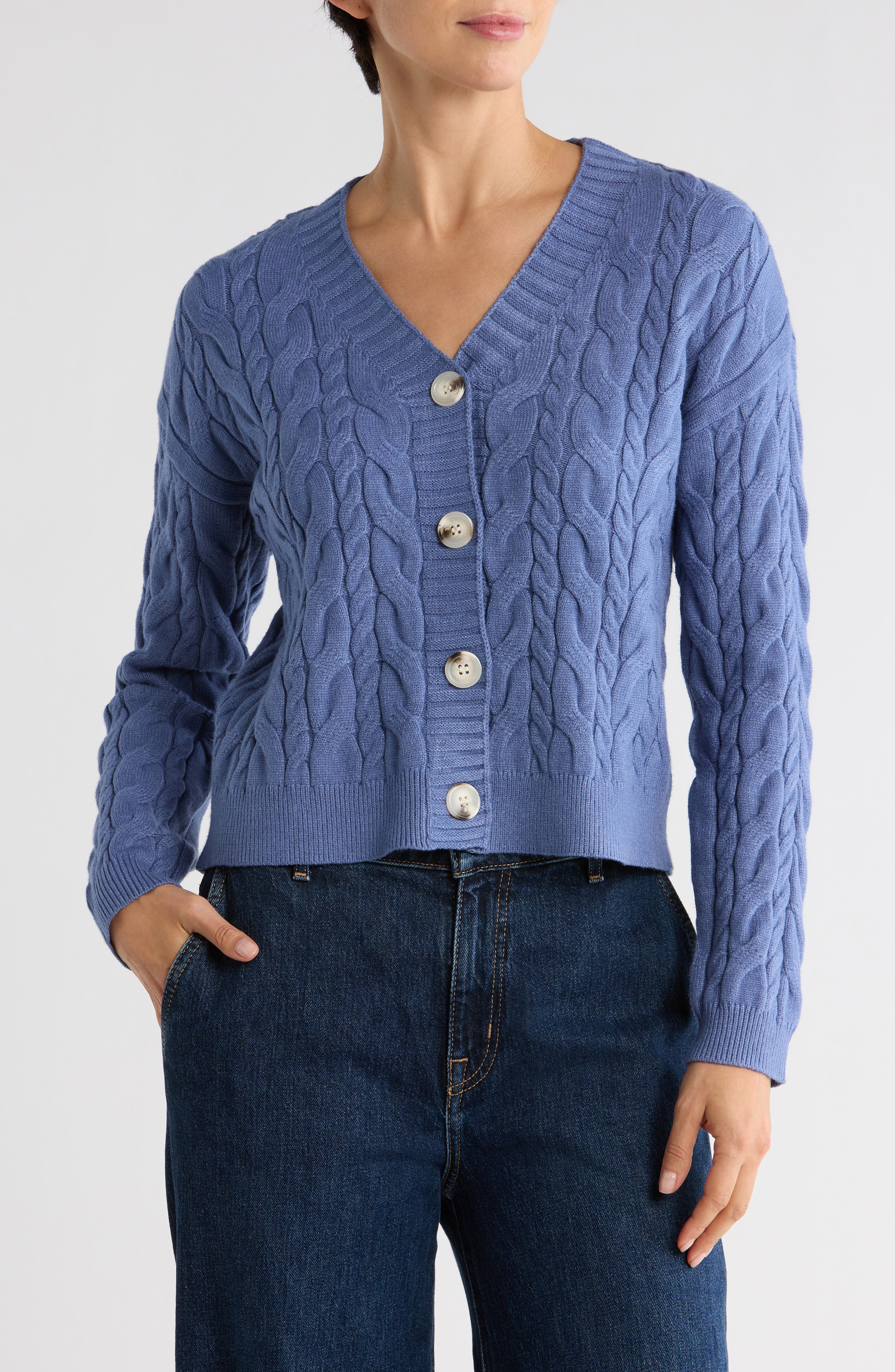 CYRUS Cable Knit Crop Cardigan