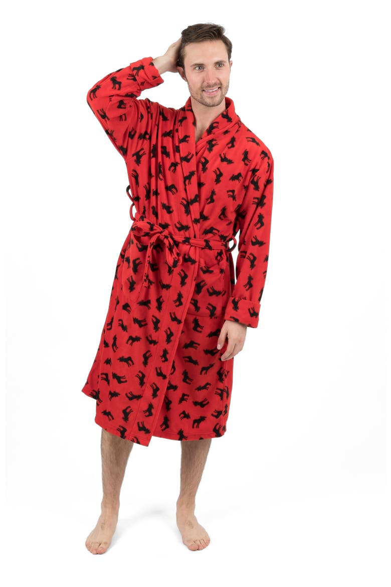 Men's Fleece Robe, Alternate, color, Moose