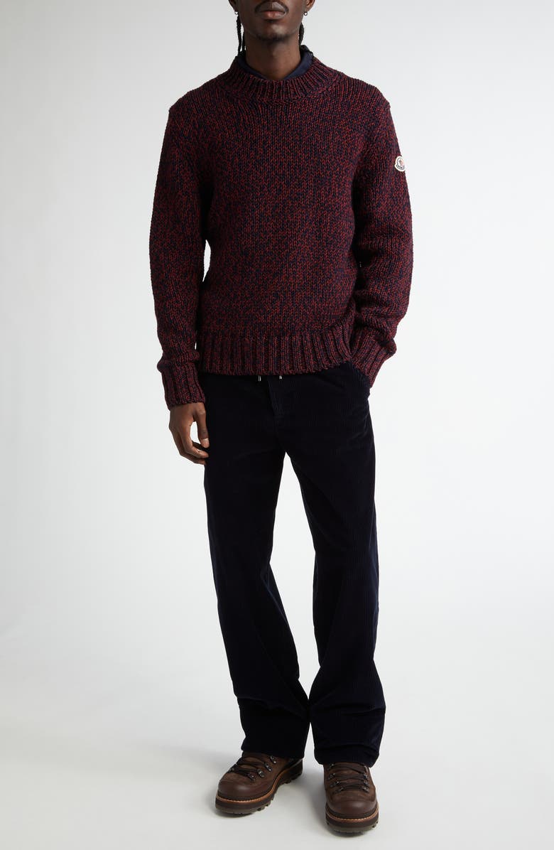 Moncler Virgin Wool Crewneck Sweater, Alternate, color,