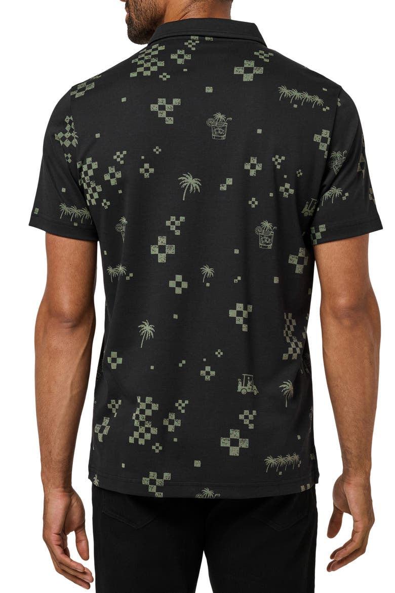 Beverage Cart Print Polo, Alternate, color, BLACK
