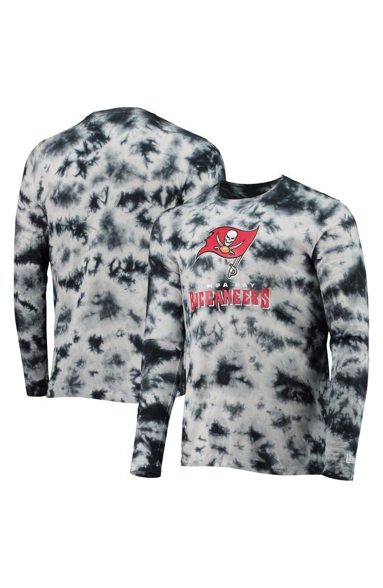 New Era Men's New Era Black Tampa Bay Buccaneers Tie-Dye Long Sleeve T-Shirt, Main, color, 