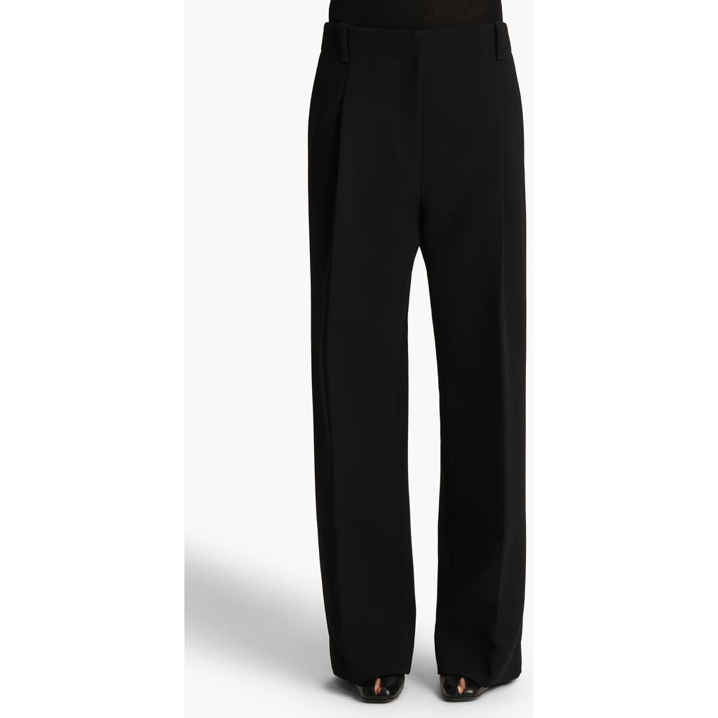 Khaite Lenton Pleated Straight Leg Pants In Black