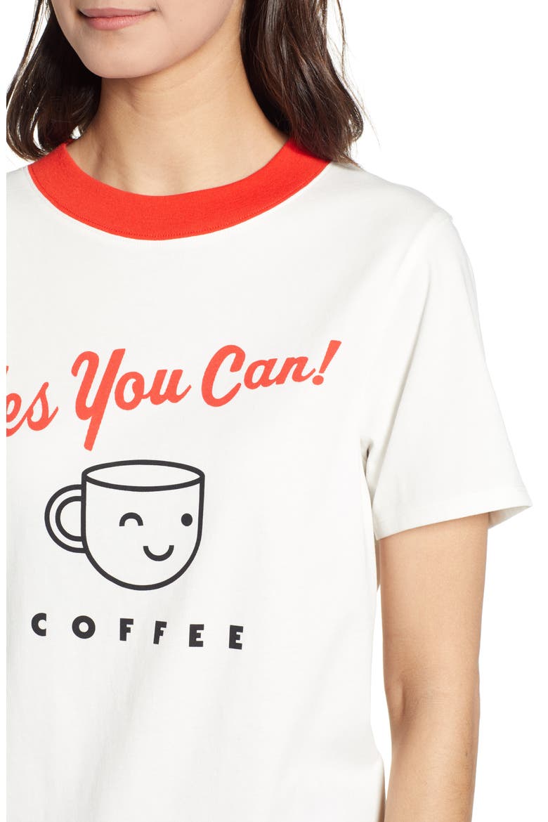 Yes You Can Cotton Ringer Tee, Alternate, color, WHITE