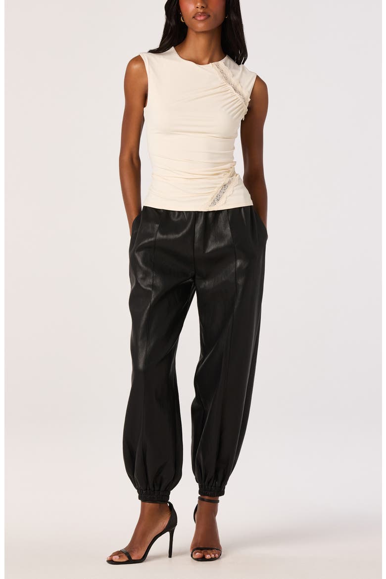 Adity Faux Leather Pants, Alternate, color, BLACK