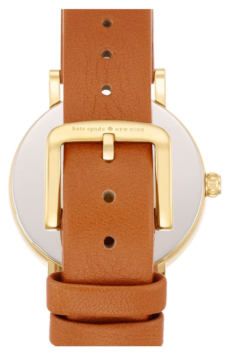 Kate Spade New York 'metro' mother-of-pearl leather strap watch, 34mm, Alternate, color, 