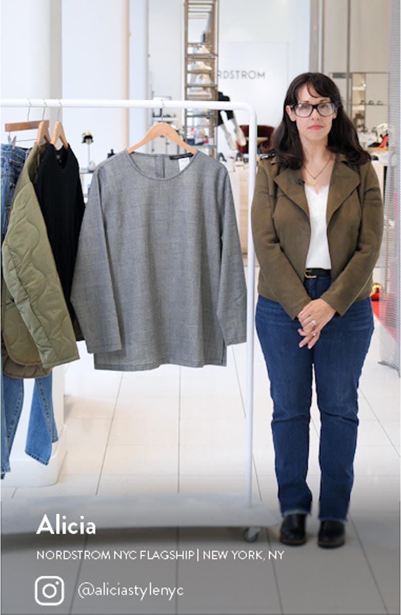 Uberta Pow Check Long Sleeve Virgin Wool Blend Top, sales video thumbnail