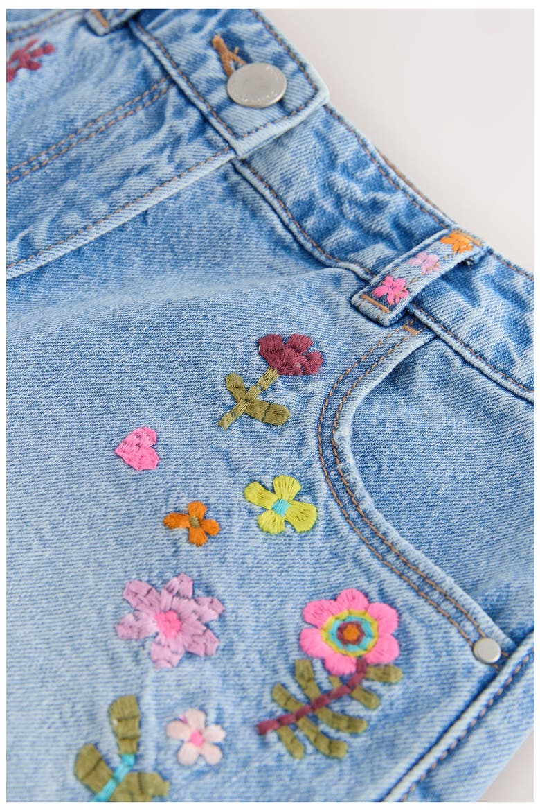 Kids' Embroidered Floral Denim Shorts, Alternate, color, BLUE