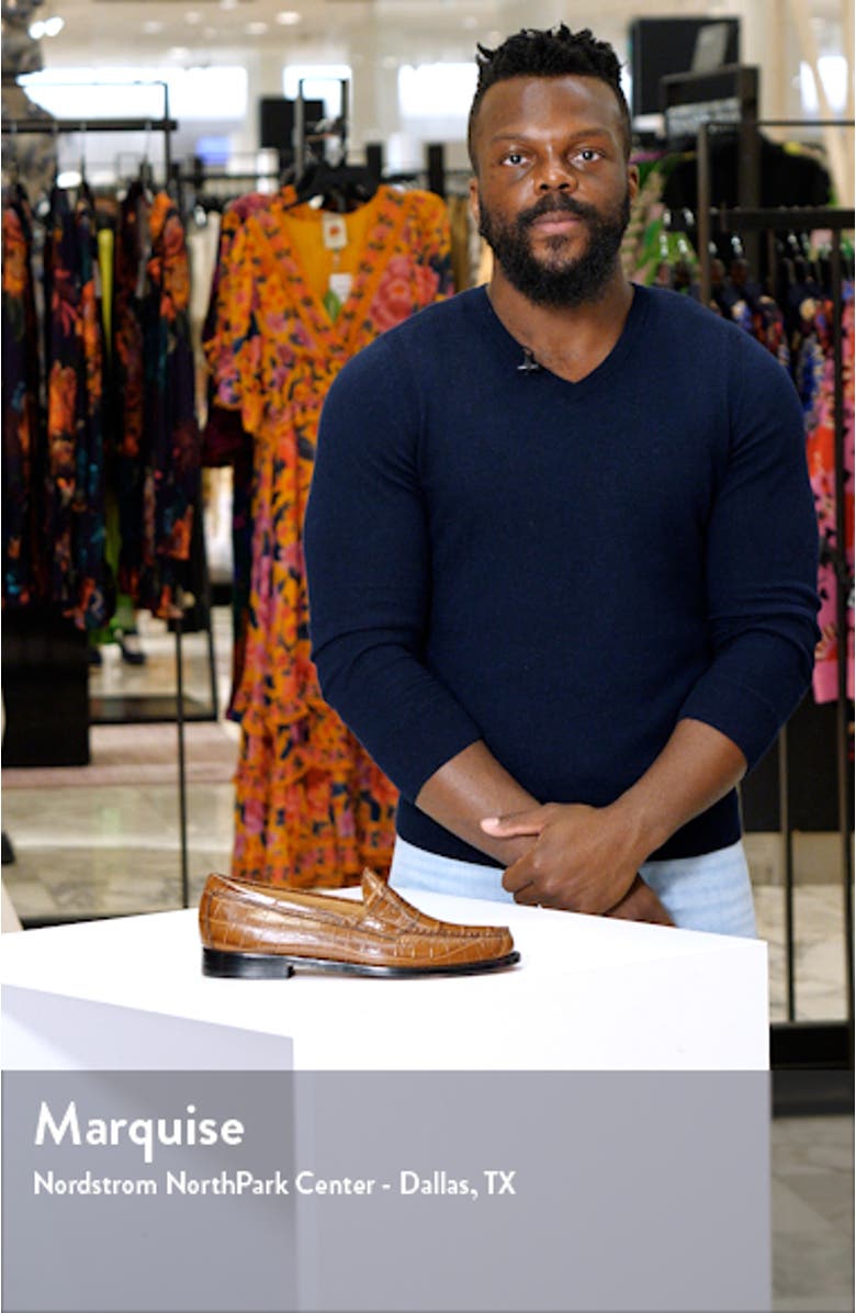 Logan Croc Embossed Penny Loafer, sales video thumbnail