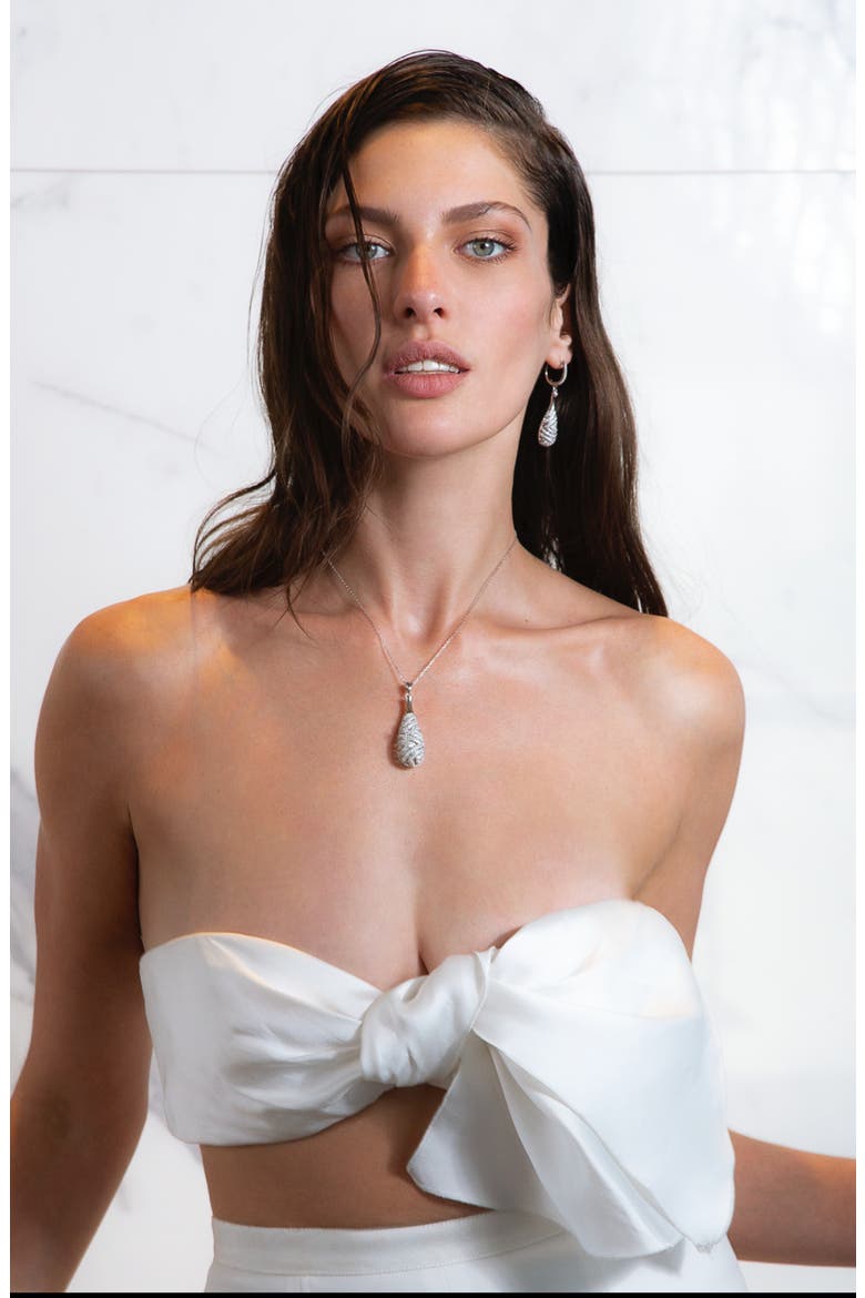 Ethereal Raindrop Pendant Necklace, Alternate, color, Silver