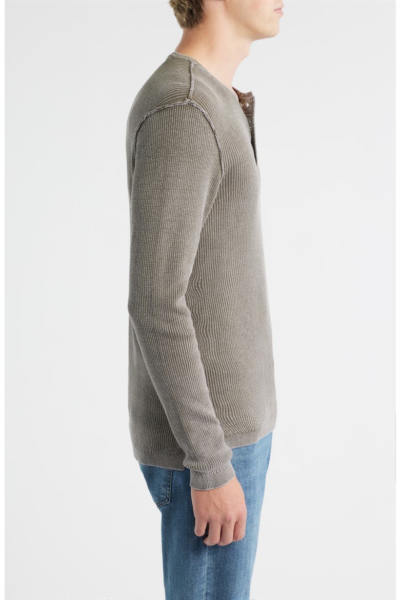 Stonewash Cotton Henley Sweater, Alternate, color, OLIVE