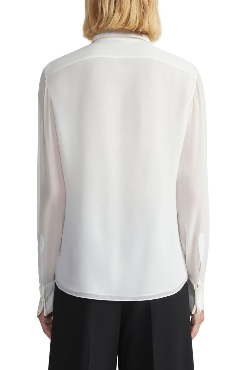 Lafayette 148 New York Pintuck Bib Silk Georgette Button-Up Shirt, Alternate, color,