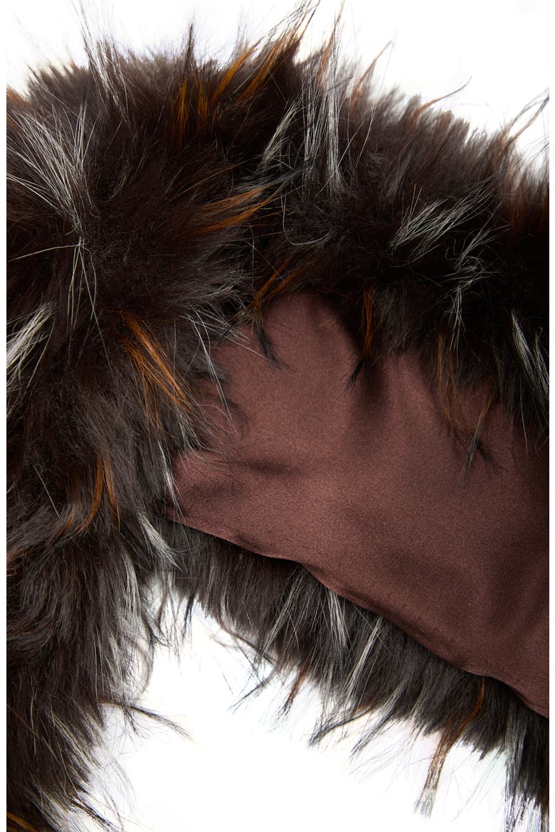 Faux Fur Scarf, Alternate, color, BROWN MULTI