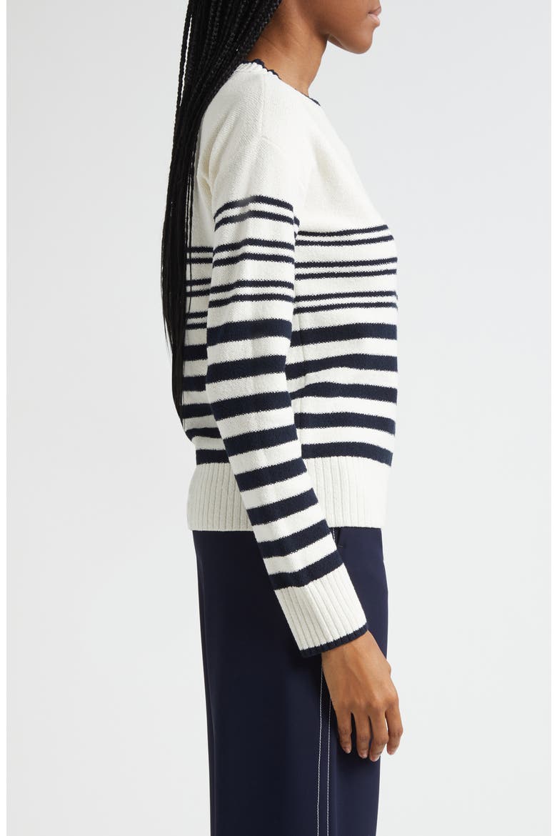 Rielly Stripe Crewneck Sweater, Alternate, color, OFF WHITE NAVY