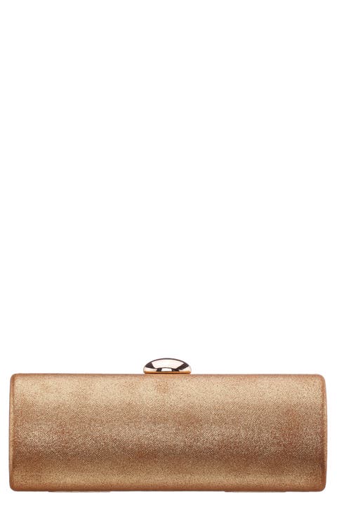 Xandra Metallic Faux Leather Frame Clutch