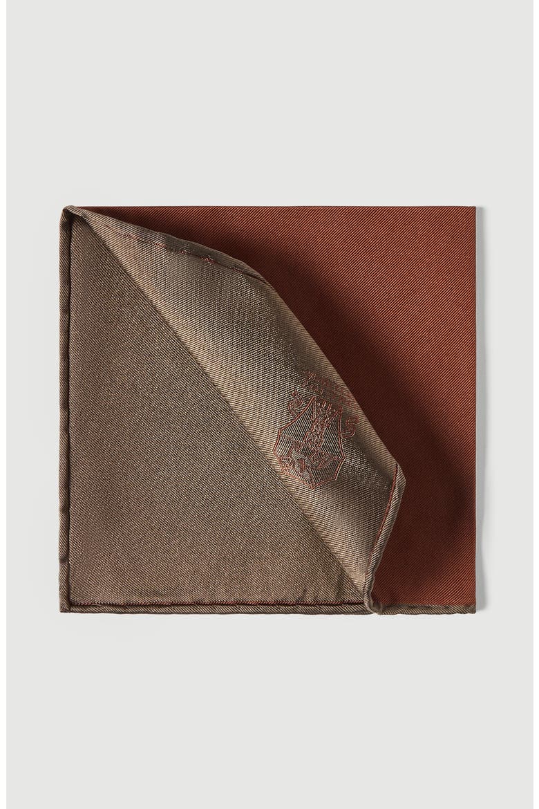 Silk pocket square with printed logo, Main, color, Burned