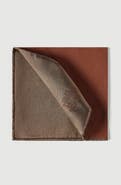 Brunello Cucinelli Silk pocket square with printed logo