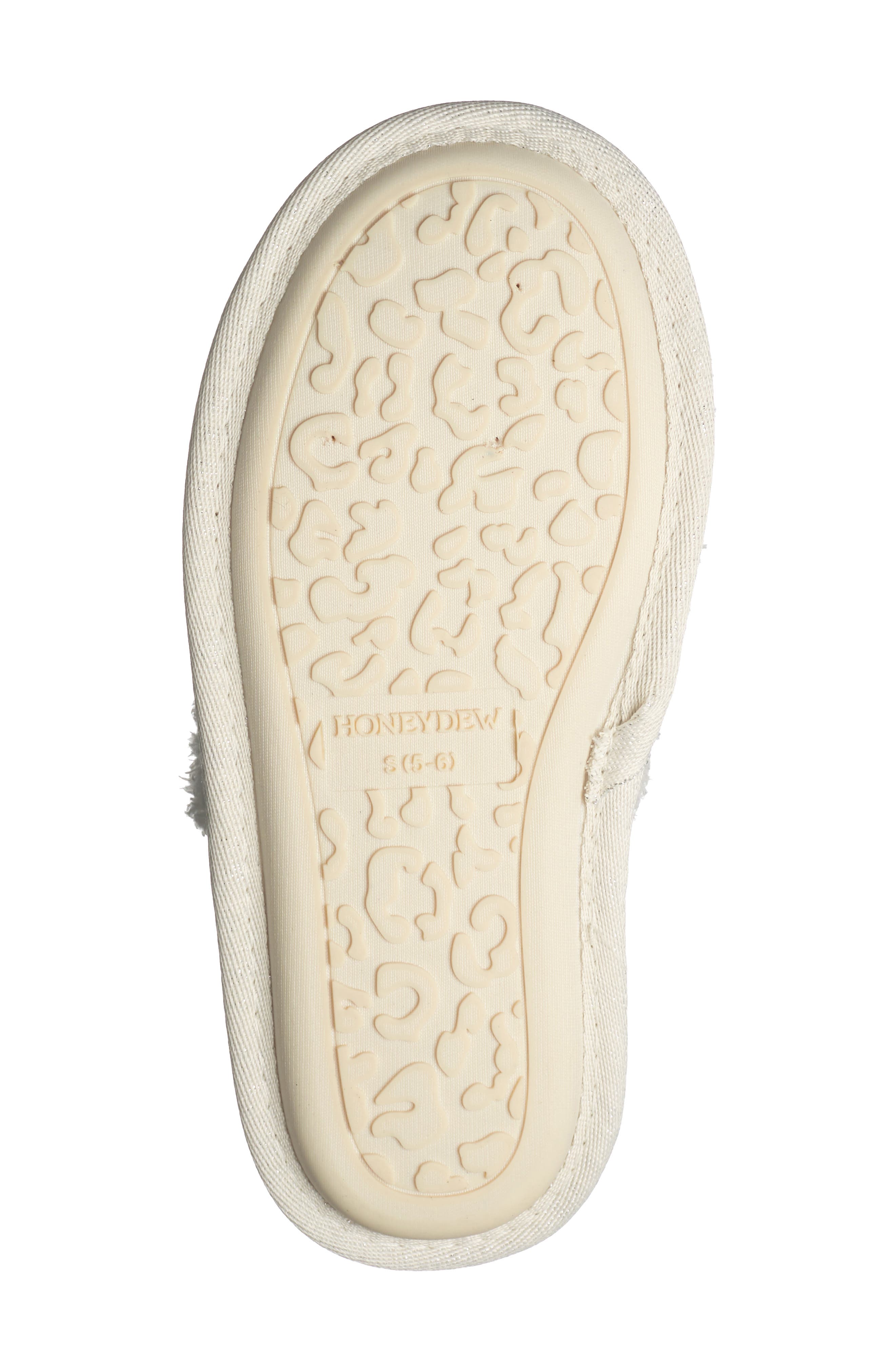 Honeydew Heart Embroidery Slide Slipper, Alternate, color, Ivory