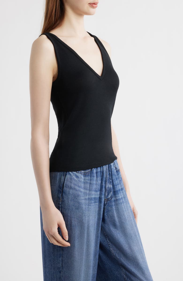 rag & bone The Knit V-Neck Tank, Alternate, color, Black