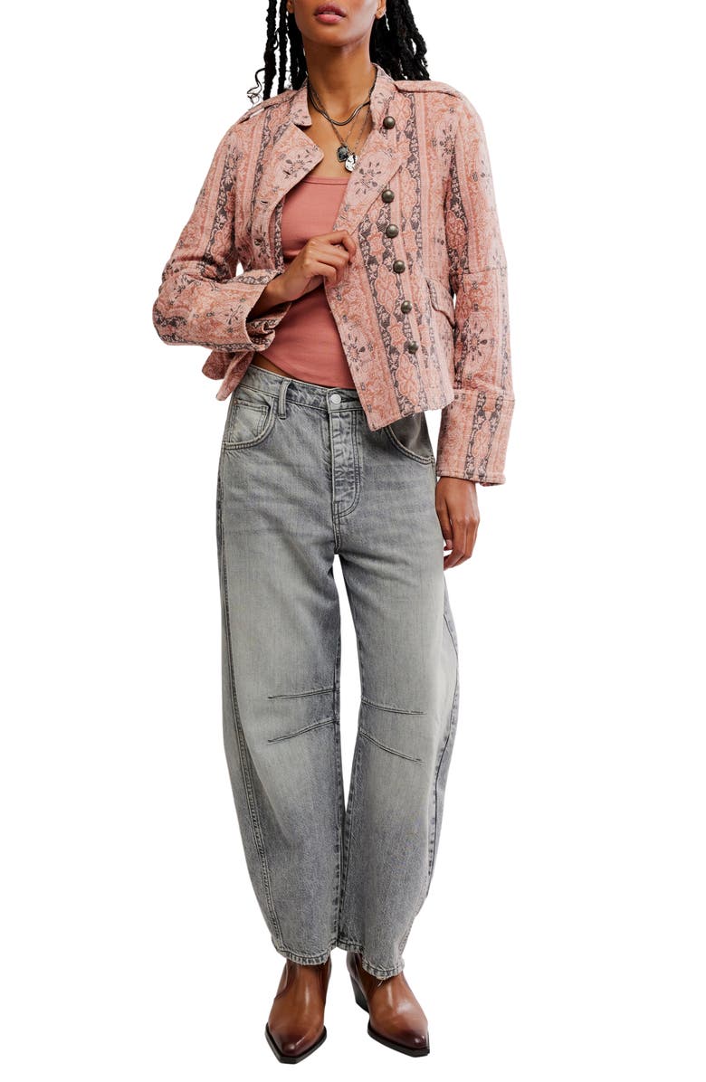 Free People Lotty Jacquard Jacket, Alternate, color, Rose Smoke