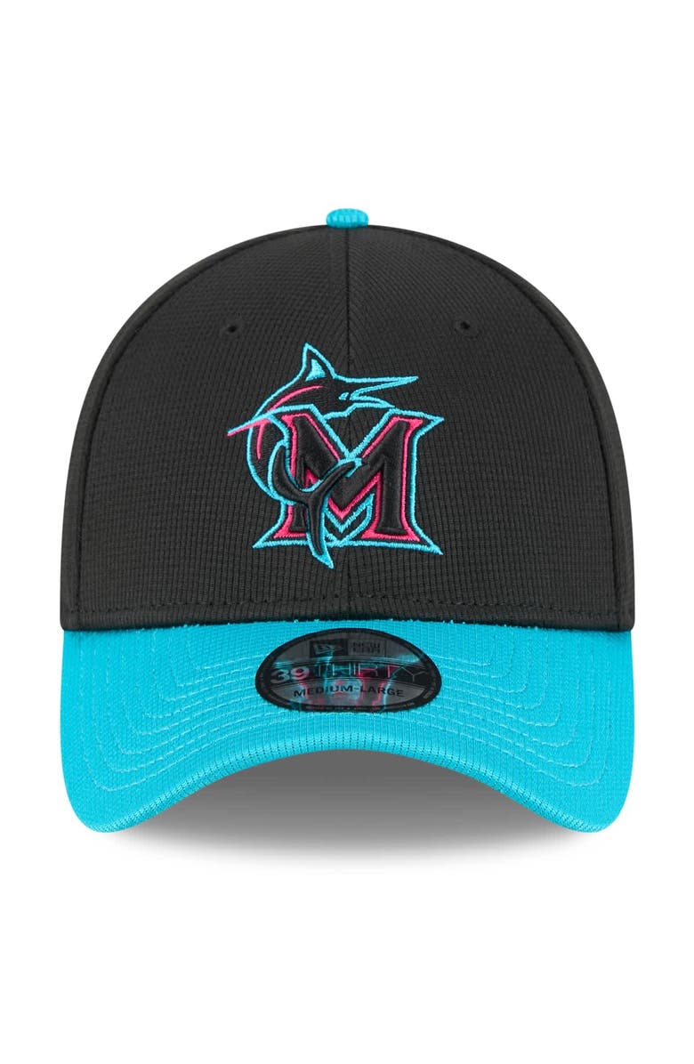 New Era Men's New Era Black/Teal Miami Marlins 2025 City Connect Batting Practice 39THIRTY Flex Hat, Alternate, color, 